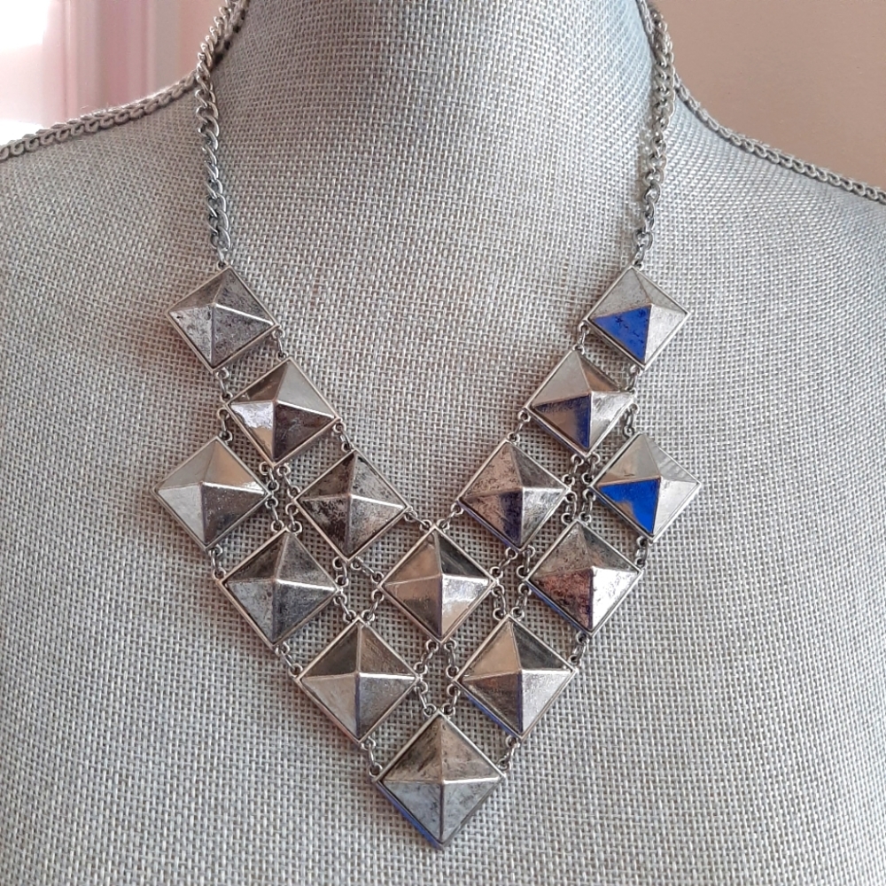 Silver tone Statement Necklace